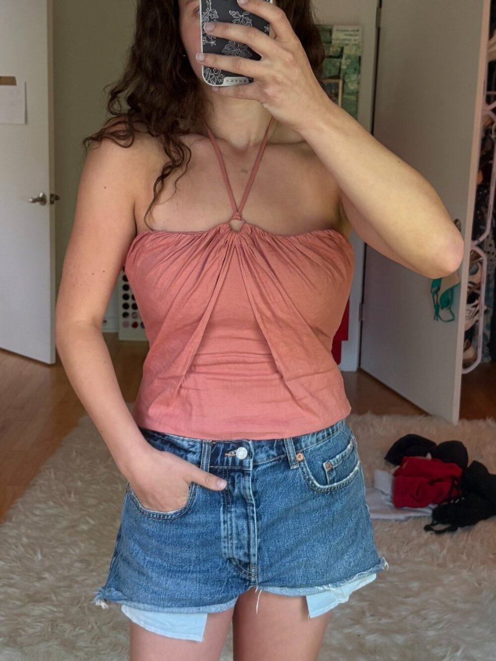 Cult Gaia Pink Linen Halter Top | Size M - Picture 7 of 7
